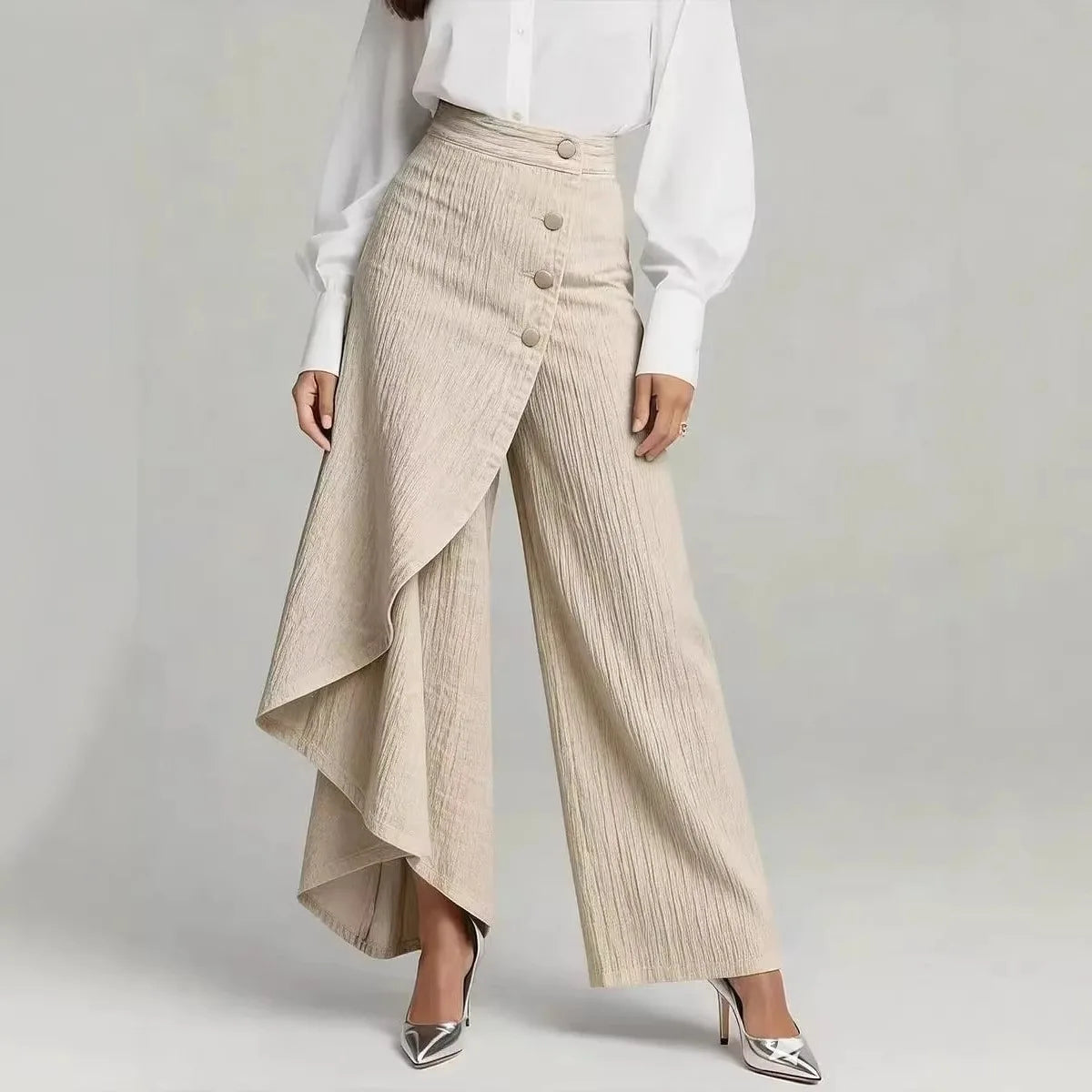 2026 Spring Autumn Women Solid Color Denim Print Button Fly Slim Leg Pants Casual Stretchy Long Trousers